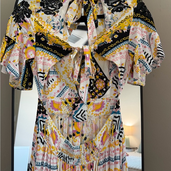 Free People Vibrant Yellow and Black Maxi Dress - Picture 6 of 10